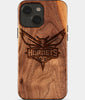 Eco-friendly Charlotte Hornets iPhone 15 Case - Carved Wood Custom Charlotte Hornets Gift For Him - Monogrammed Personalized iPhone 15 Cover By Engraved In Nature