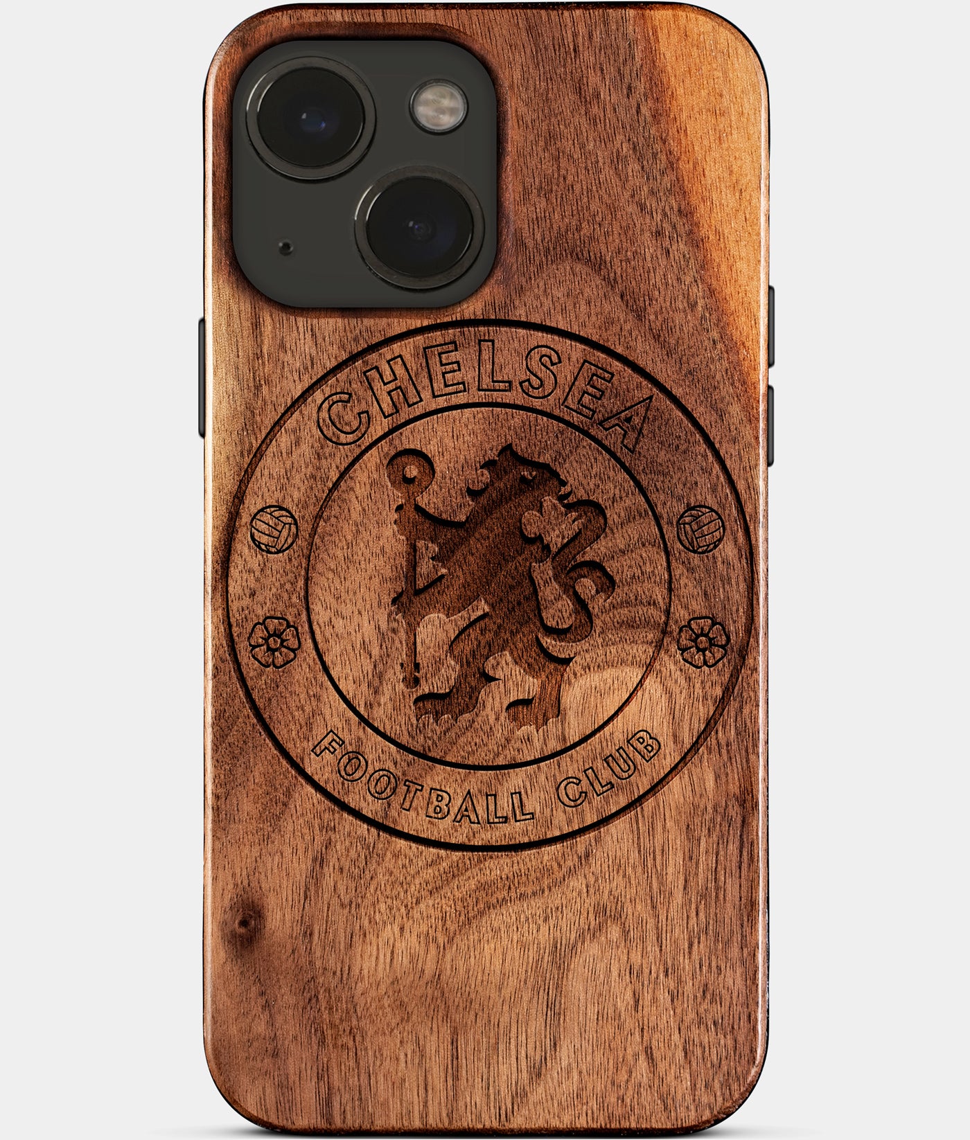Eco-friendly Chelsea FC iPhone 15 Case - Carved Wood Custom Chelsea FC Gift For Him - Monogrammed Personalized iPhone 15 Cover By Engraved In Nature
