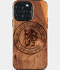 Eco-friendly Chelsea FC iPhone 15 Pro Max Case - Carved Wood Custom Chelsea FC Gift For Him - Monogrammed Personalized iPhone 15 Pro Max Cover By Engraved In Nature