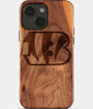 Eco-friendly Cincinnati Bengals iPhone 15 Plus Case - Carved Wood Custom Cincinnati Bengals Gift For Him - Monogrammed Personalized iPhone 15 Plus Cover By Engraved In Nature