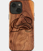 Eco-friendly Colorado Avalanche iPhone 15 Case - Carved Wood Custom Colorado Avalanche Gift For Him - Monogrammed Personalized iPhone 15 Cover By Engraved In Nature