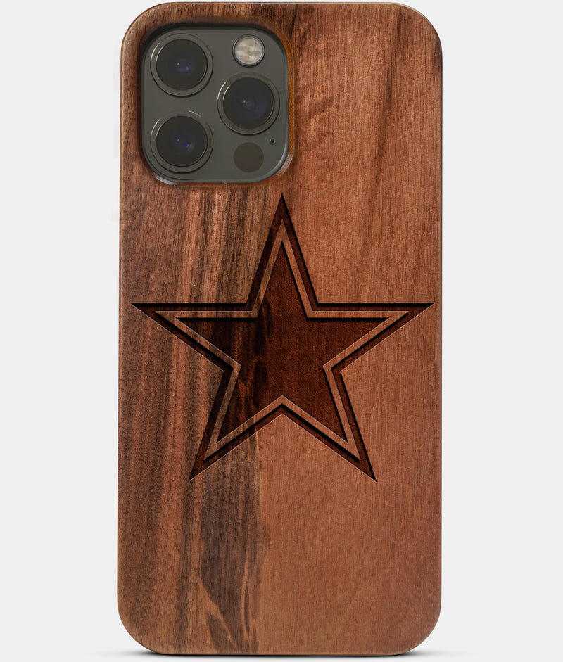 Dallas Cowboys Star NFL Logo Dark Wood Wallpaper iPhone 13 Pro Case