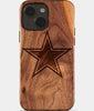 Eco-friendly Dallas Cowboys iPhone 15 Case - Carved Wood Custom Dallas Cowboys Gift For Him - Monogrammed Personalized iPhone 15 Cover By Engraved In Nature