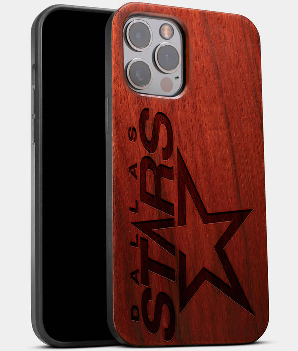 Best Wood Dallas Stars iPhone 13 Pro Max Case | Custom Dallas Stars Gift | Mahogany Wood Cover - Engraved In Nature