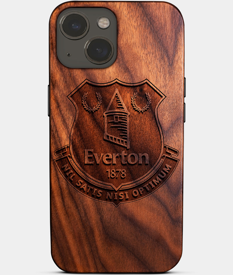 Eco-friendly Everton FC iPhone 14 Plus Case - Carved Wood Custom Everton FC Gift For Him - Monogrammed Personalized iPhone 14 Plus Cover By Engraved In Nature