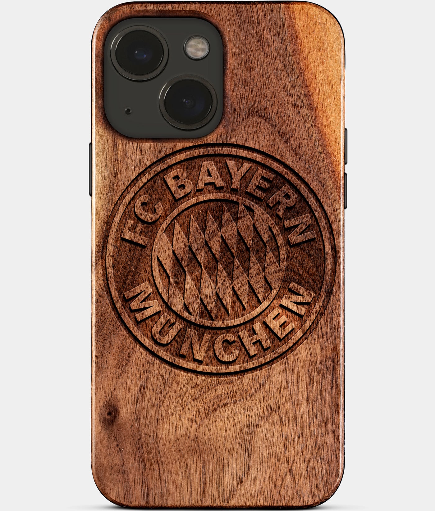 Eco-friendly FC Bayern iPhone 15 Case - Carved Wood Custom FC Bayern Gift For Him - Monogrammed Personalized iPhone 15 Cover By Engraved In Nature