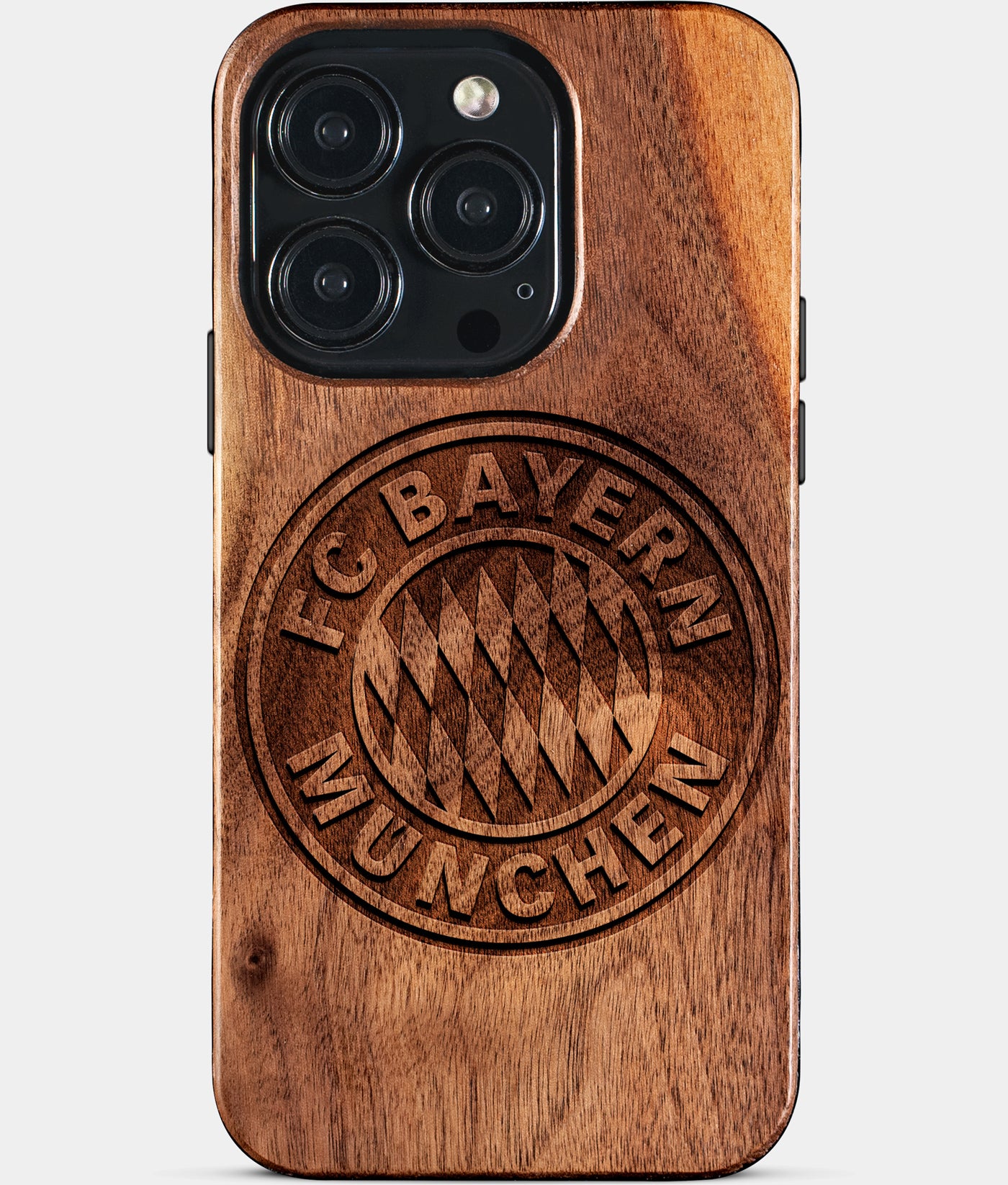 Eco-friendly FC Bayern iPhone 15 Pro Case - Carved Wood Custom FC Bayern Gift For Him - Monogrammed Personalized iPhone 15 Pro Cover By Engraved In Nature