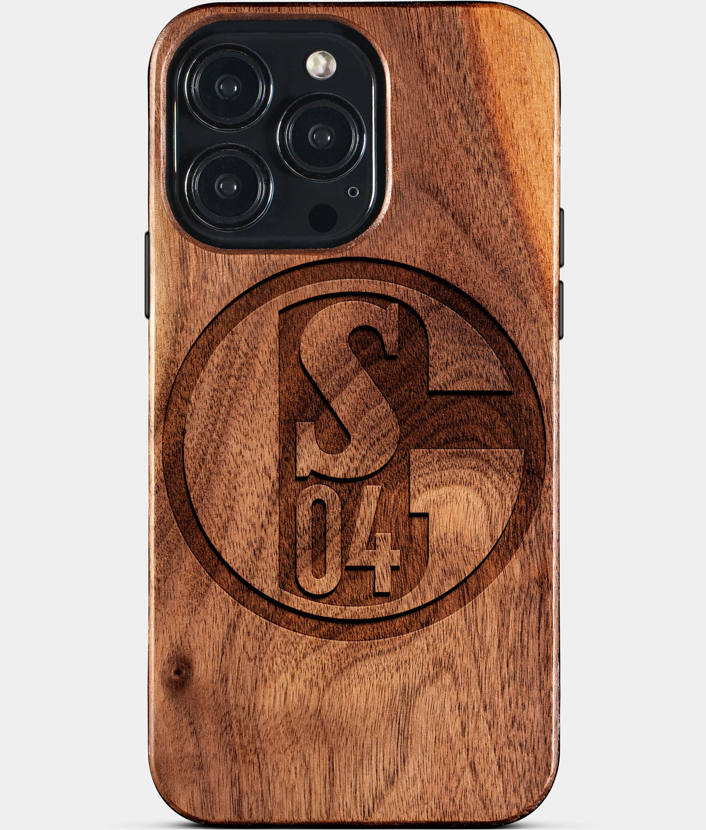 Eco-friendly FC Schalke 04 iPhone 15 Pro Max Case - Carved Wood Custom FC Schalke 04 Gift For Him - Monogrammed Personalized iPhone 15 Pro Max Cover By Engraved In Nature