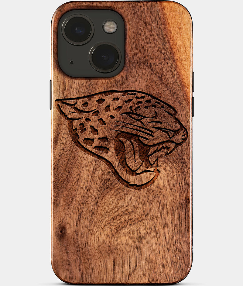 Eco-friendly Jacksonville Jaguars iPhone 15 Case - Carved Wood Custom Jacksonville Jaguars Gift For Him - Monogrammed Personalized iPhone 15 Cover By Engraved In Nature