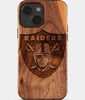 Custom Las Vegas Raiders iPhone 15 Case - Carved Wood Raiders Cover - Eco-friendly Las Vegas Raiders iPhone 15 Case - Custom Las Vegas Raiders Gift For Him - Monogrammed Personalized iPhone 15 Cover By Engraved In Nature