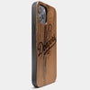 Best Wood Los Angeles Dodgers iPhone 13 Pro Case | Custom LA Dodgers Gift | Walnut Wood Cover - Engraved In Nature