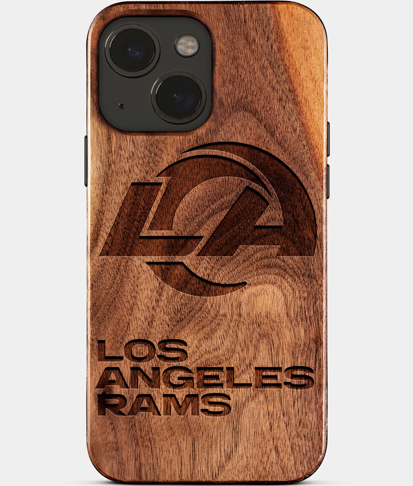 Eco-friendly Los Angeles Rams iPhone 15 Case - Carved Wood Custom Los Angeles Rams Gift For Him - Monogrammed Personalized iPhone 15 Cover By Engraved In Nature