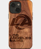 Eco-friendly Los Angeles Rams iPhone 15 Plus Case - Carved Wood Custom Los Angeles Rams Gift For Him - Monogrammed Personalized iPhone 15 Plus Cover By Engraved In Nature