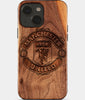 Eco-friendly Manchester United FC iPhone 15 Case - Carved Wood Custom Manchester United FC Gift For Him - Monogrammed Personalized iPhone 15 Cover By Engraved In Nature