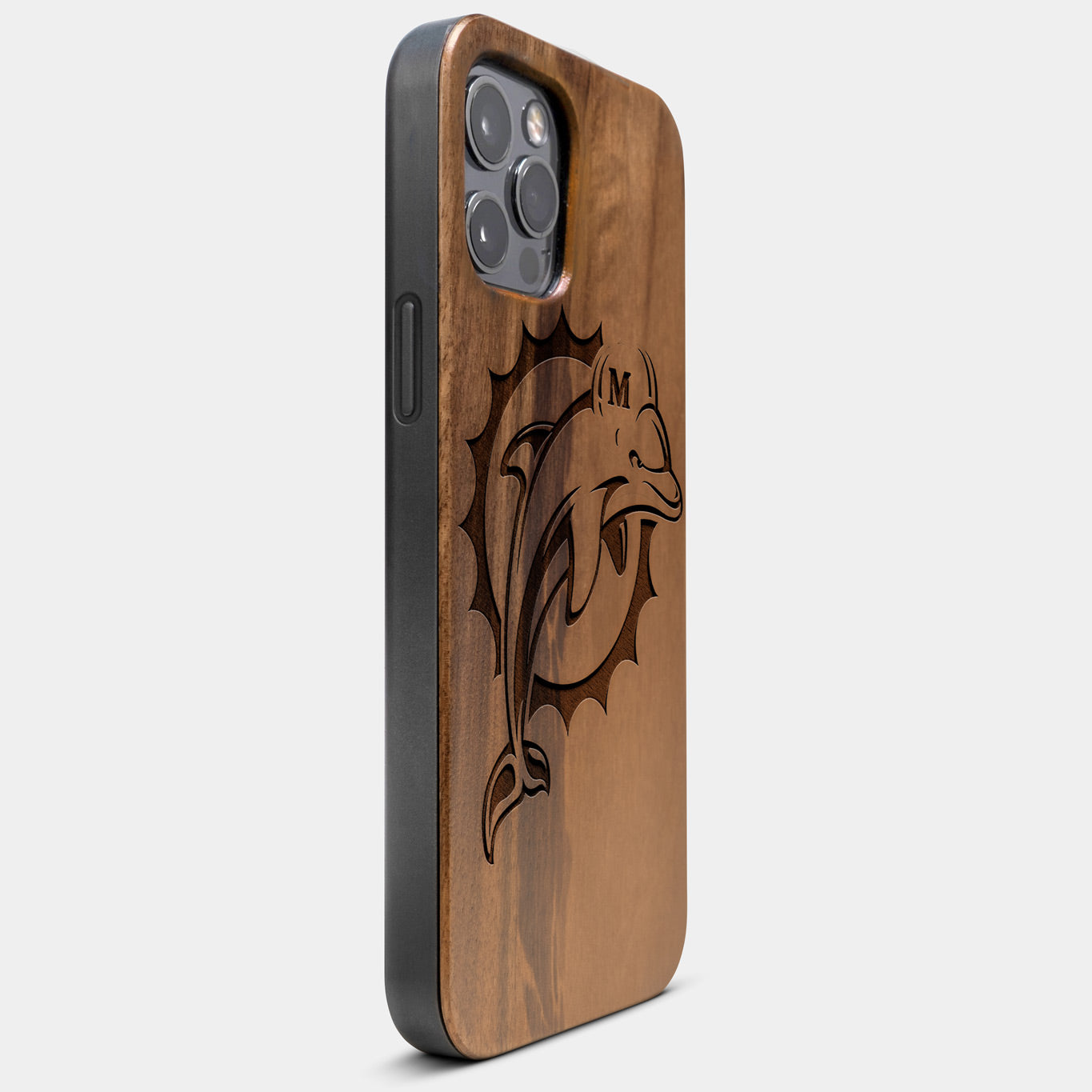 Walnut Wood Miami Dolphins iPhone 13 Pro Max Case - MagSafe