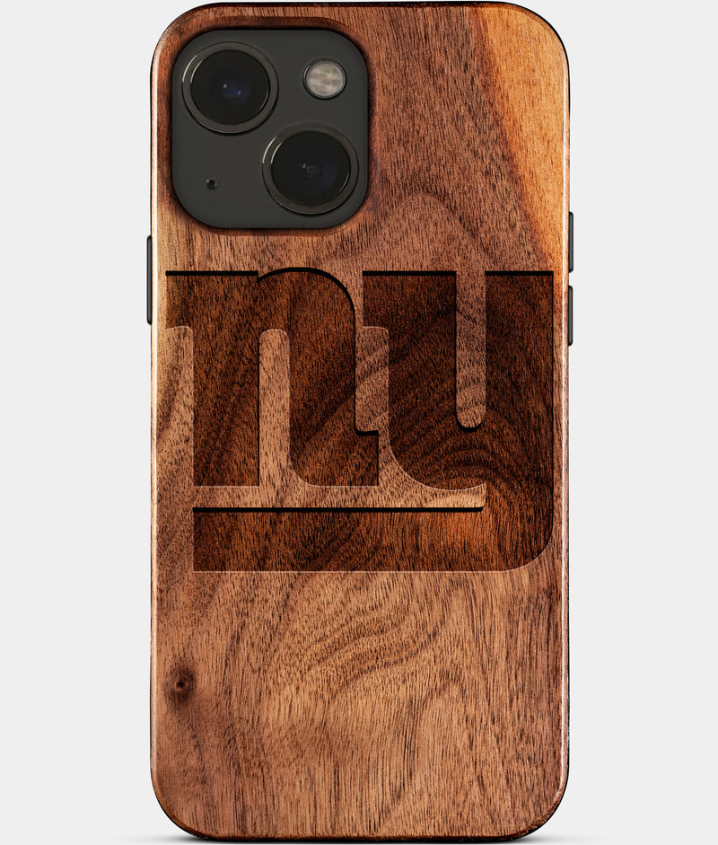 Eco-friendly New York Giants iPhone 15 Case - Carved Wood Custom New York Giants Gift For Him - Monogrammed Personalized iPhone 15 Cover By Engraved In Nature