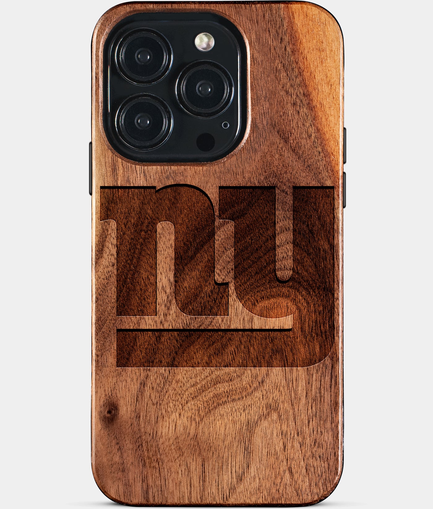 Eco-friendly New York Giants iPhone 15 Pro Case - Carved Wood Custom New York Giants Gift For Him - Monogrammed Personalized iPhone 15 Pro Cover By Engraved In Nature