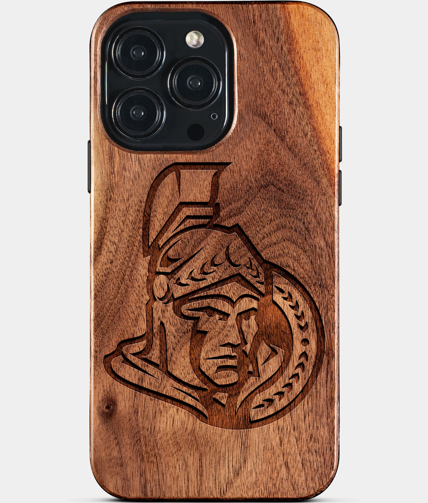 Eco-friendly Ottawa Senators iPhone 15 Pro Max Case - Carved Wood Custom Ottawa Senators Gift For Him - Monogrammed Personalized iPhone 15 Pro Max Cover By Engraved In Nature