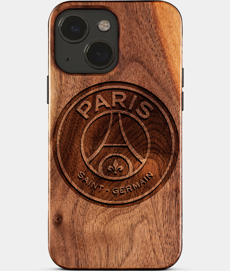 Eco-friendly Paris Saint Germain FC iPhone 15 Case - Carved Wood Custom Paris Saint Germain FC Gift For Him - Monogrammed Personalized iPhone 15 Cover By Engraved In Nature