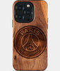 Eco-friendly Paris Saint Germain FC iPhone 15 Pro Case - Carved Wood Custom Paris Saint Germain FC Gift For Him - Monogrammed Personalized iPhone 15 Pro Cover By Engraved In Nature