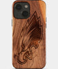 Eco-friendly Philadelphia Eagles iPhone 15 Case - Carved Wood Custom Philadelphia Eagles Gift For Him - Monogrammed Personalized iPhone 15 Cover By Engraved In Nature