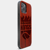 Best Wood Sacramento Kings iPhone 13 Pro Max Case | Custom Sacramento Kings Gift | Mahogany Wood Cover - Engraved In Nature