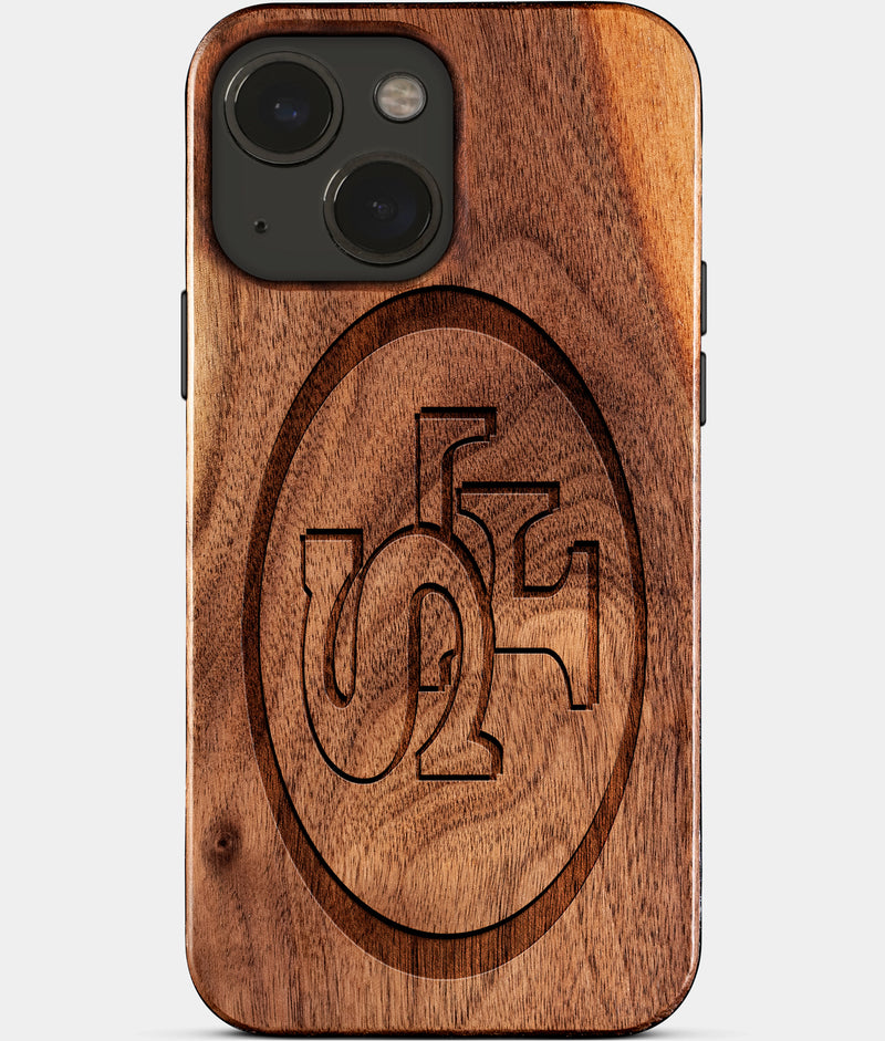 Eco-friendly San Francisco 49Ers iPhone 15 Case - Carved Wood Custom San Francisco 49Ers Gift For Him - Monogrammed Personalized iPhone 15 Cover By Engraved In Nature