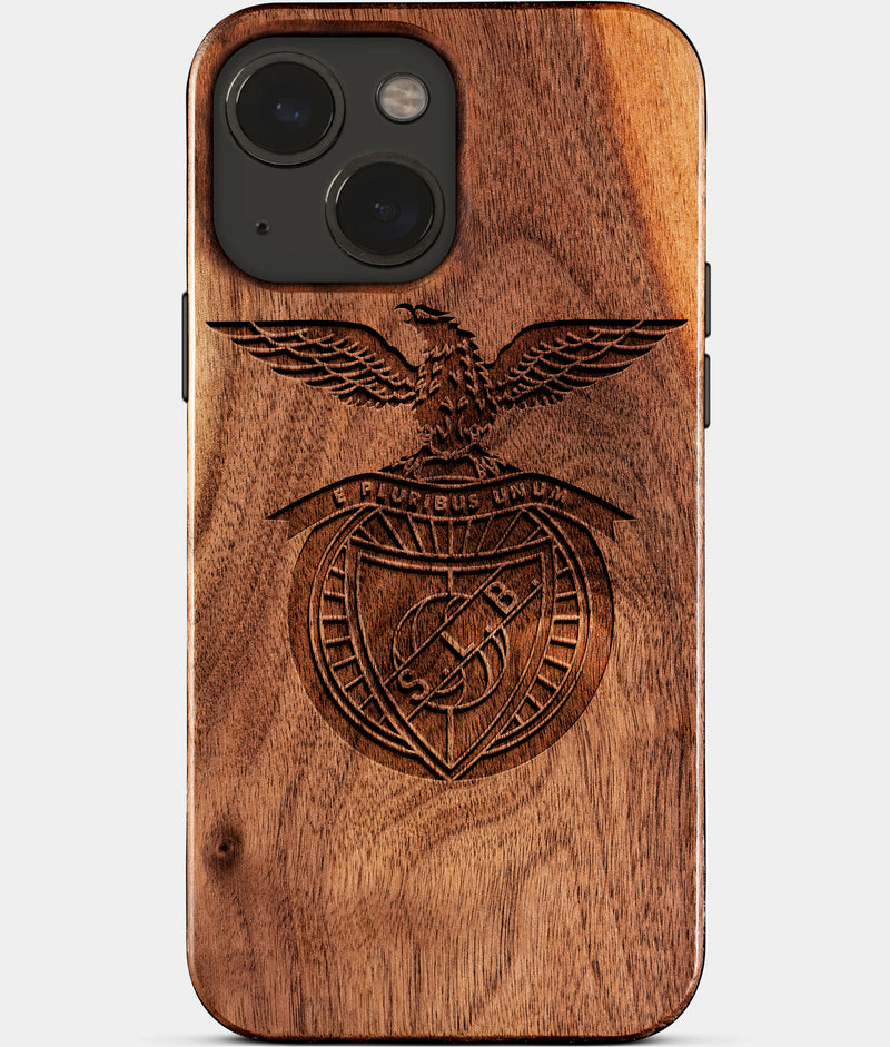 Eco-friendly Sl Benfica iPhone 15 Case - Carved Wood Custom Sl Benfica Gift For Him - Monogrammed Personalized iPhone 15 Cover By Engraved In Nature