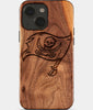 Eco-friendly Tampa Bay Buccaneers iPhone 15 Case - Carved Wood Custom Tampa Bay Buccaneers Gift For Him - Monogrammed Personalized iPhone 15 Cover By Engraved In Nature