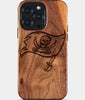 Eco-friendly Tampa Bay Buccaneers iPhone 15 Pro Max Case - Carved Wood Custom Tampa Bay Buccaneers Gift For Him - Monogrammed Personalized iPhone 15 Pro Max Cover By Engraved In Nature