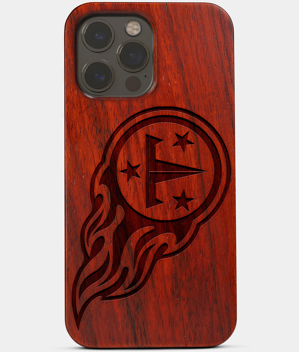 Wood Tennessee Titans iPhone X/XS Case, Custom Mahogany Wood Tennessee  Titans Cover