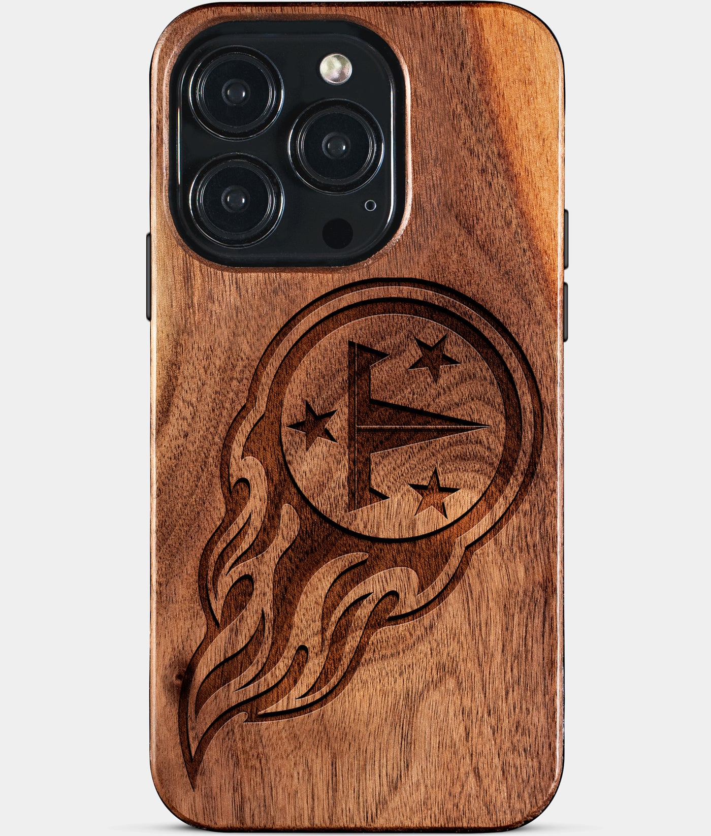 Eco-friendly Tennessee Titans iPhone 15 Pro Case - Carved Wood Custom Tennessee Titans Gift For Him - Monogrammed Personalized iPhone 15 Pro Cover By Engraved In Nature