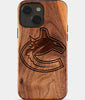 Eco-friendly Vancouver Canucks iPhone 15 Case - Carved Wood Custom Vancouver Canucks Gift For Him - Monogrammed Personalized iPhone 15 Cover By Engraved In Nature