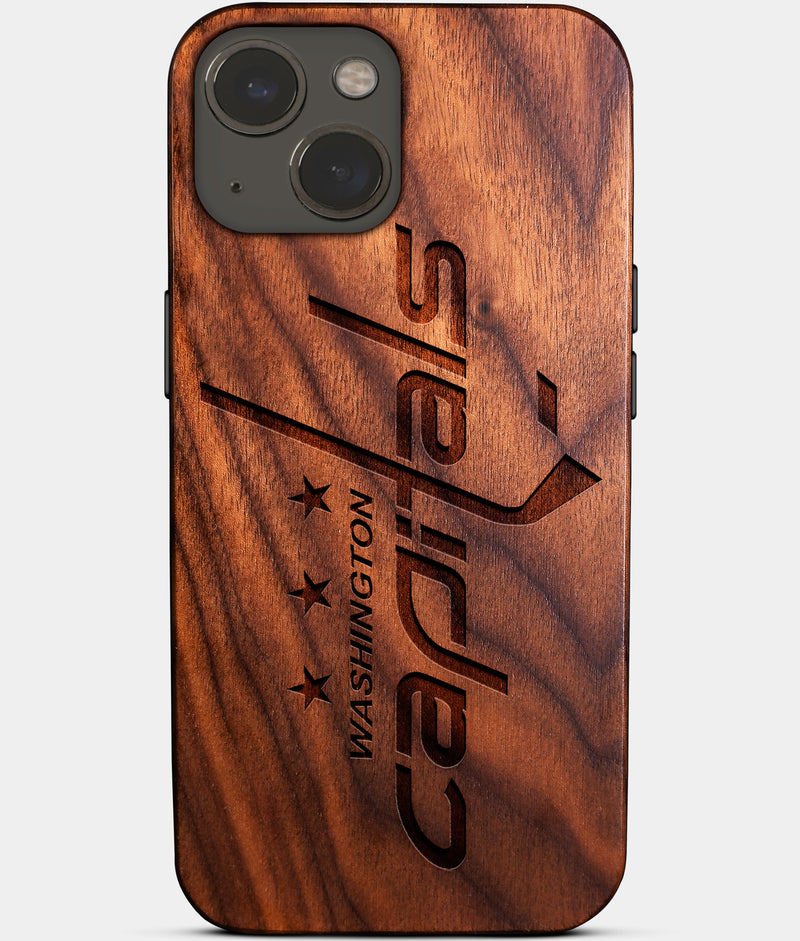 Eco-friendly Washington Capitals iPhone 14 Case - Carved Wood Custom Washington Capitals Gift For Him - Monogrammed Personalized iPhone 14 Cover By Engraved In Nature