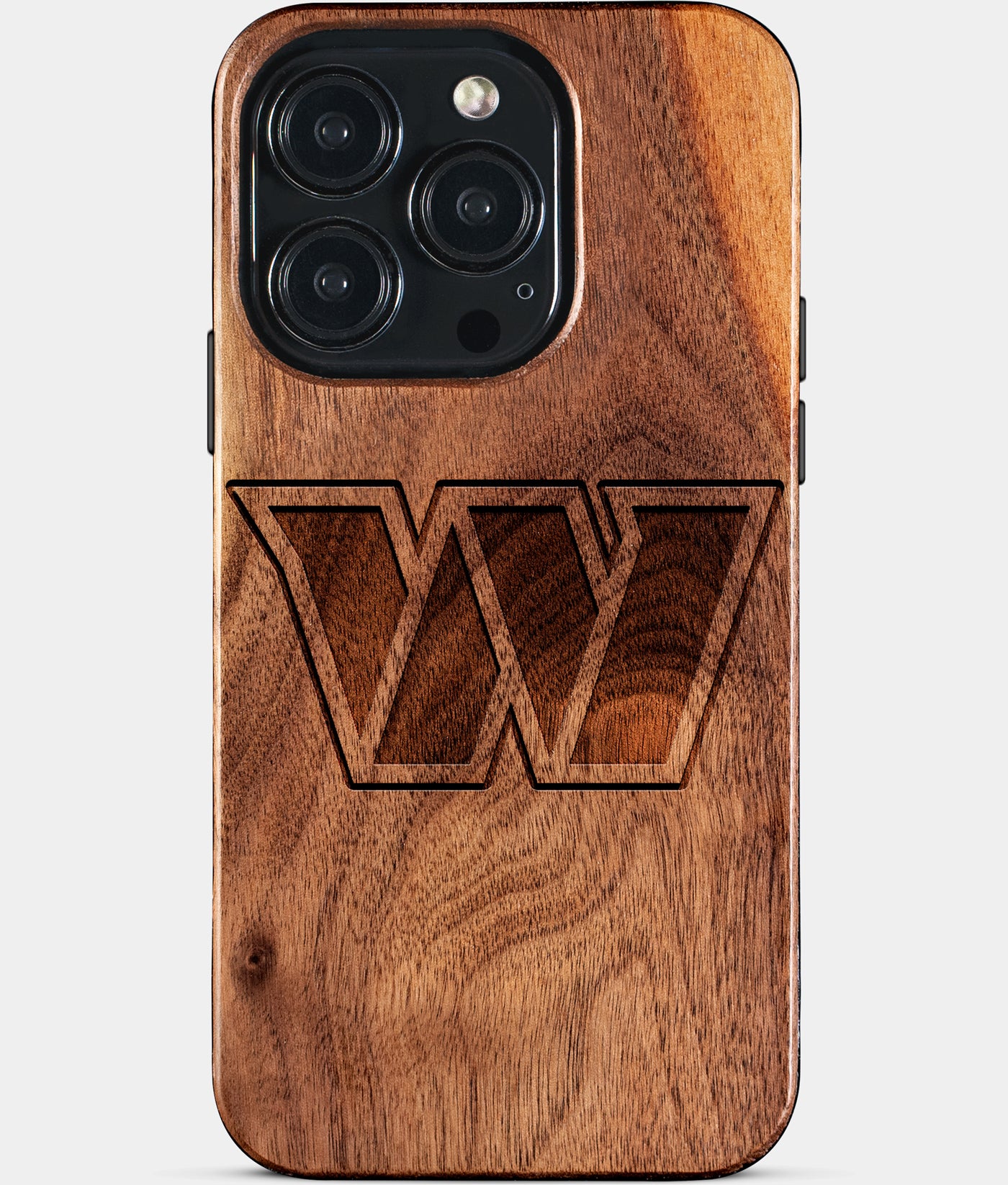 Eco-friendly Washington Commanders iPhone 15 Pro Case - Carved Wood Custom Washington Commanders Gift For Him - Monogrammed Personalized iPhone 15 Pro Cover By Engraved In Nature