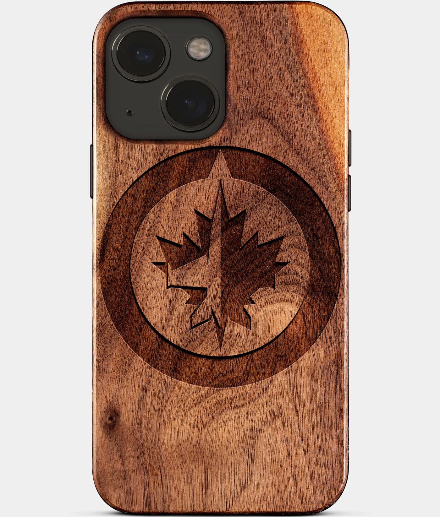 Eco-friendly Winnipeg Jets iPhone 15 Plus Case - Carved Wood Custom Winnipeg Jets Gift For Him - Monogrammed Personalized iPhone 15 Plus Cover By Engraved In Nature